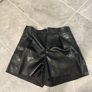 Faux leather shorts